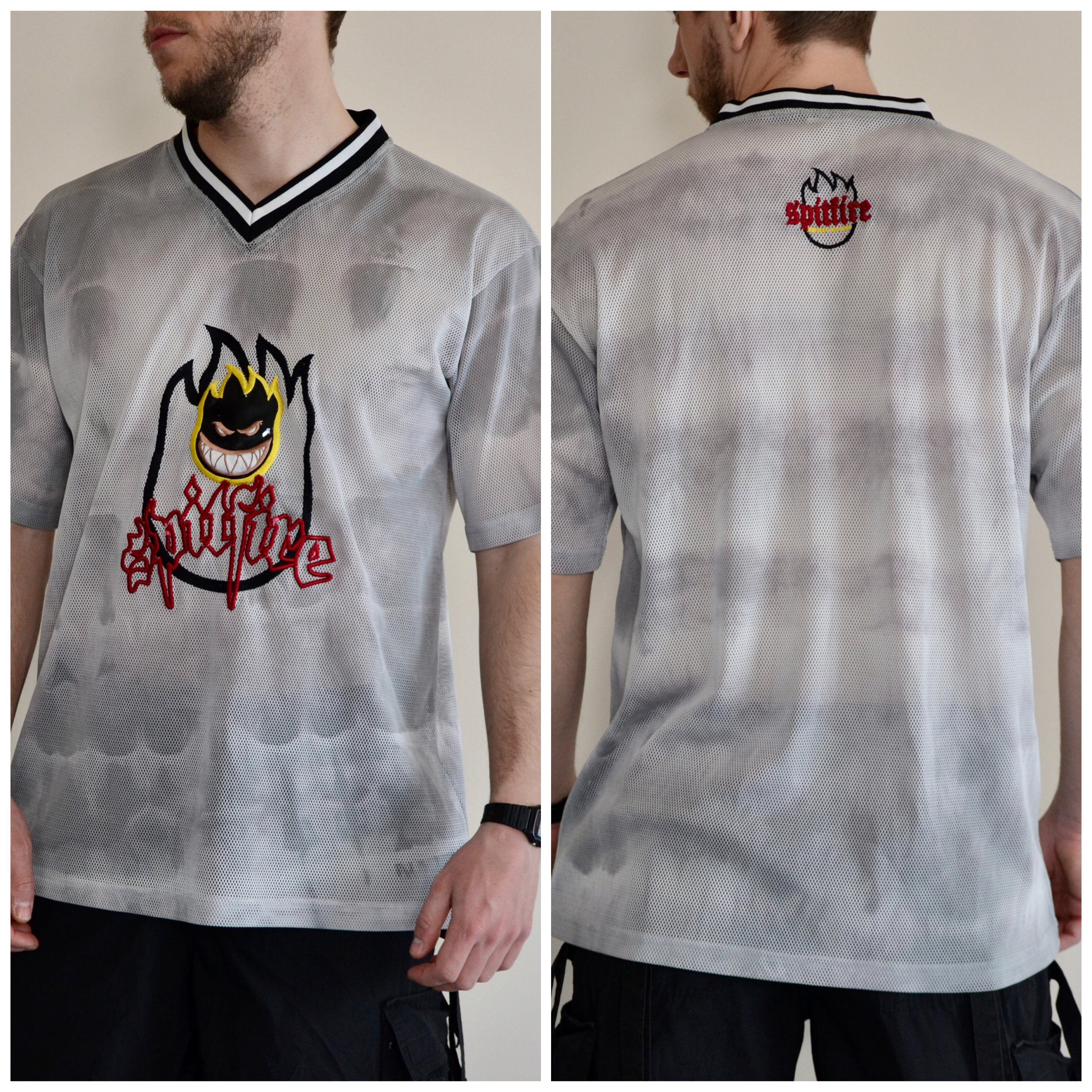 90s Vintage Spitfire Shirt Size X Large Vtg Gray Tie Dye