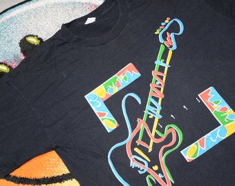 Maglietta vintage anni '90 Eric Clapton taglia X Large maglietta nera vintage rock band Sz XL (2)