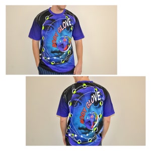 90s vintage Body Glove shirt Size X Large vtg blue all over print surf tee Sz Xl (vtg rave shirt)