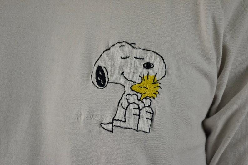 90s Vintage Peanuts Shirt Vtg White Snoopy Dog Cartoon Promo | Etsy