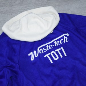 80s Vintage Toti FC hoodie Size Large Vtg blu white football shirt Waste-Tech sponsor Sz L (vtg rugby hoodie, vtg soccer hoodie)