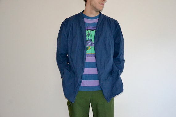 Vintage Indigo Work Jacket Size X Large Vtg Blue Kimono Style Wrk