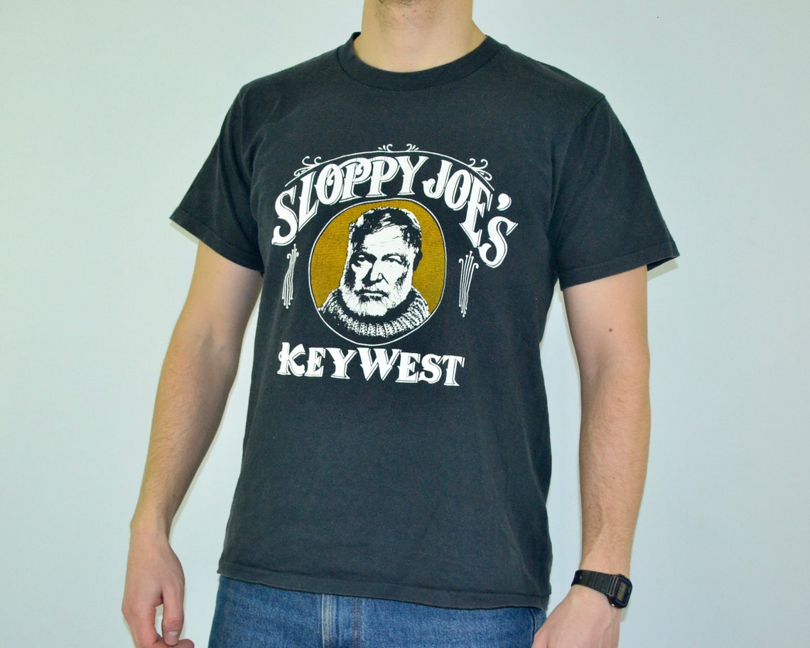 90s Vintage Hemingway Shirt Size XL Vtg Black Sloppy Joes Bar - Etsy