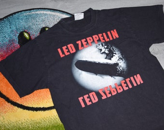 Vintage Led Zeppelin Shirt Größe L schwarz Band T-Shirt Szl Single Stitch