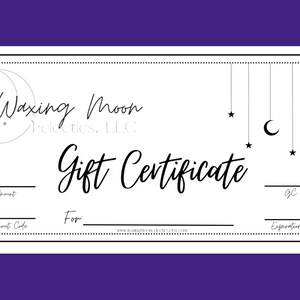 Gift Certificate- Paper Mailed Copy