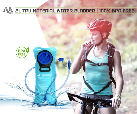 UTOBEST Water Bladder,Hydration Bladder 2L 3L,TPU BPA Free Leak-Proof Water Bladder For Hiking Backpack Water Reservoir Wide Opening For Running