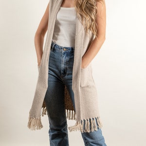 Long sweater vest duster online
