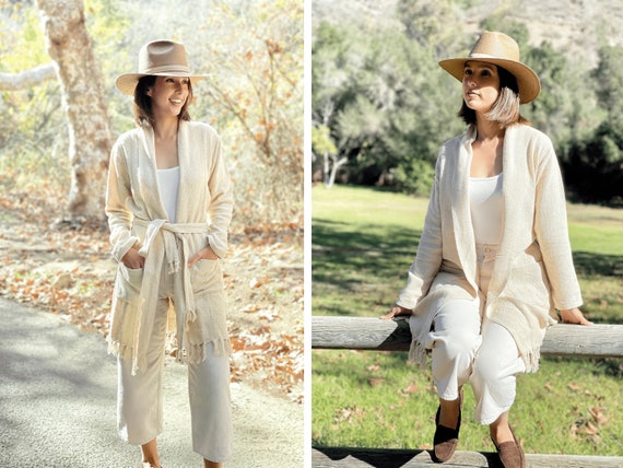 WOMEN'S BELTED CARDIGAN Boho Duster Cardigan Sweater Duster Jacket