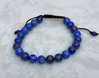 POLISHED LAPIS BRACELET | Healing Wrist Malas | Zen Gift | Gemstone Bracelets | Empath Bracelets | Calming Bracelet | Meditation Gift