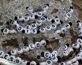 Christian Beaded Bracelet for Women | Faith Stretch Bracelet | Cute Religious Gift for Girls | Youth Group Gift | Religious Jewelry Gift