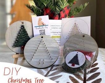 Bulk Order DIY String Art Christmas Ornaments: Birch Wood Craft Kit, Bulk Event Favors