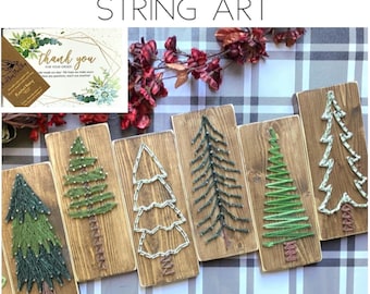 Made to order Christmas wall decor. Christmas tree wooden string art. Unique 3.5x8.5 wooden Christmas tree sign. Perfect Holiday home decor.