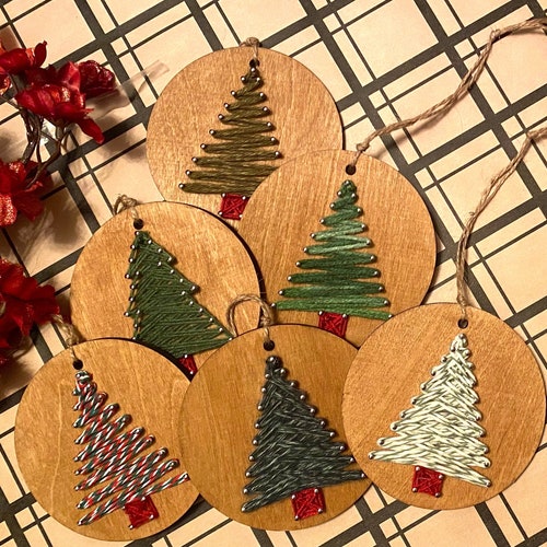 CHRISTMAS ORNAMENTS / Wooden Christmas Tree Ornaments / Etsy