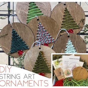 DIY Ornament, String Art DIY Kit, CHRISTMAS Ornament craft kit, Fun Gift for Adults / Kids, Craft for Large Event, Employee Christmas Gift,