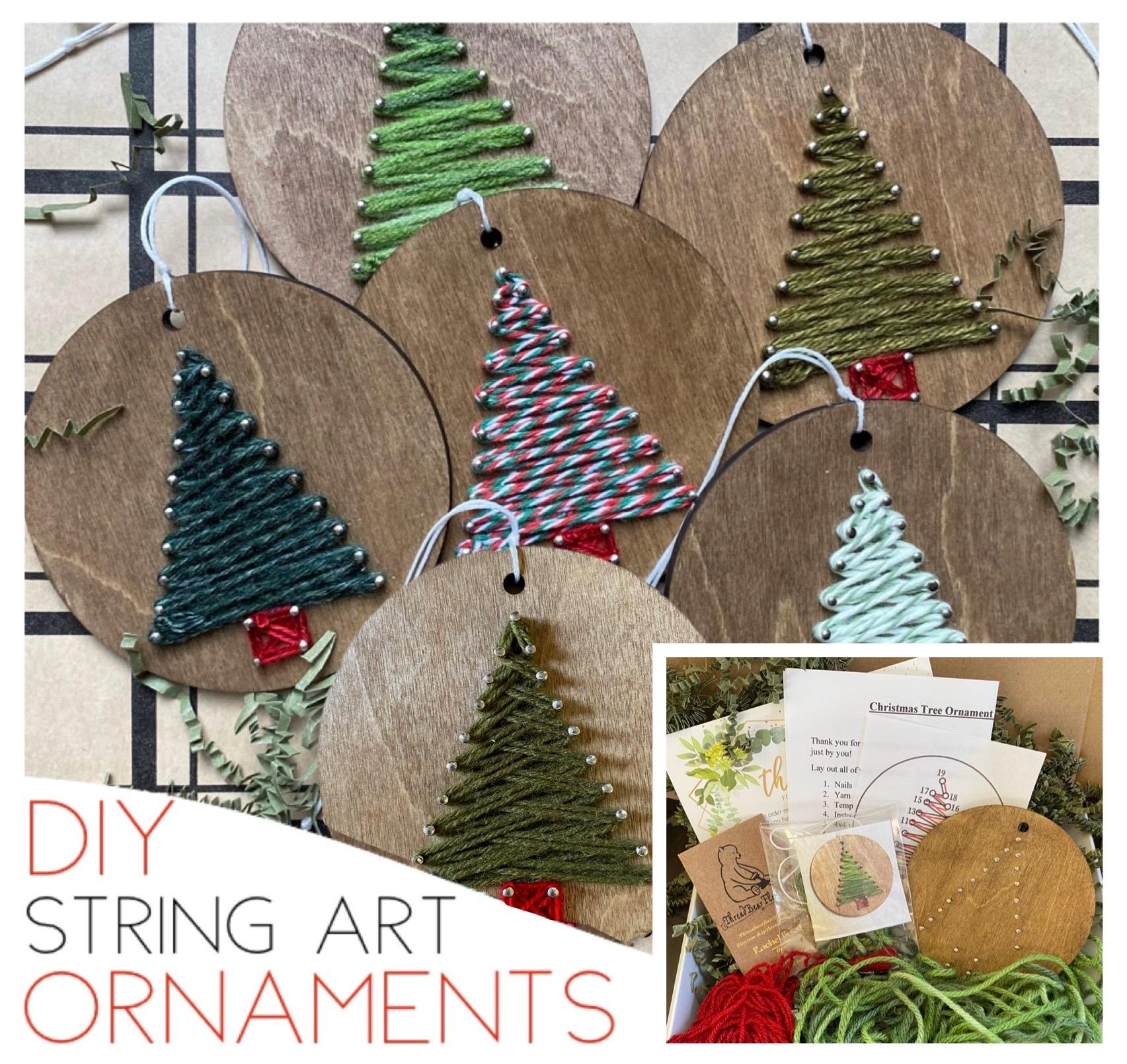 DIY Ornament, String Art DIY Kit, CHRISTMAS Ornament craft kit, Fun Gift for Adults / Kids, Craft for Large Event, Employee Christmas Gift,