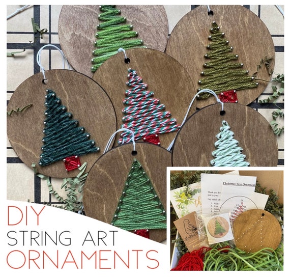 DIY Ornaments, String Art DIY Kit, CHRISTMAS Ornament Craft Kit, Fun Gift  for Adults / Kids, Craft for Large Event, Employee Christmas Gift, 