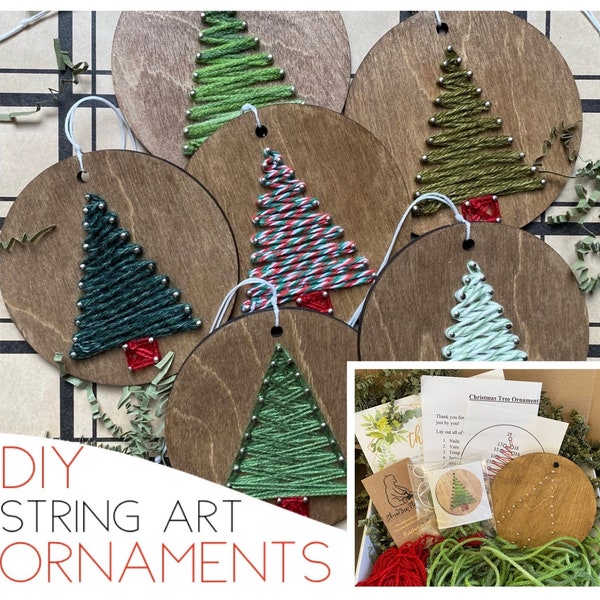 DIY Ornaments, String Art DIY Kit, CHRISTMAS Ornament craft kit, Fun Gift for Adults / Kids, Craft for Large Event, Employee Christmas Gift,