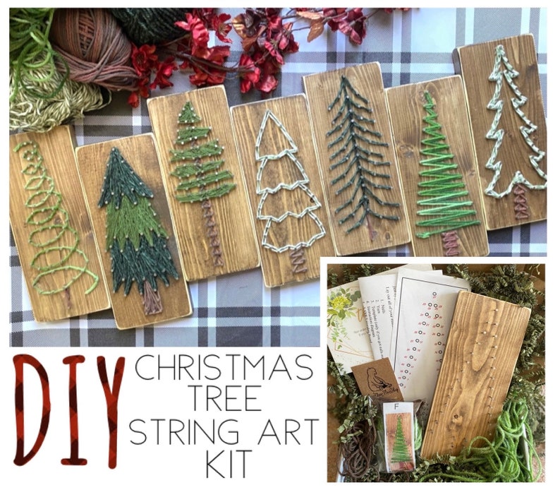 DIY Christmas Tree Craft Kit. Christmas String Art Kit, Fun Christmas Gift for adults / kids. Mantel Decor, Christmas Craft for large event image 1