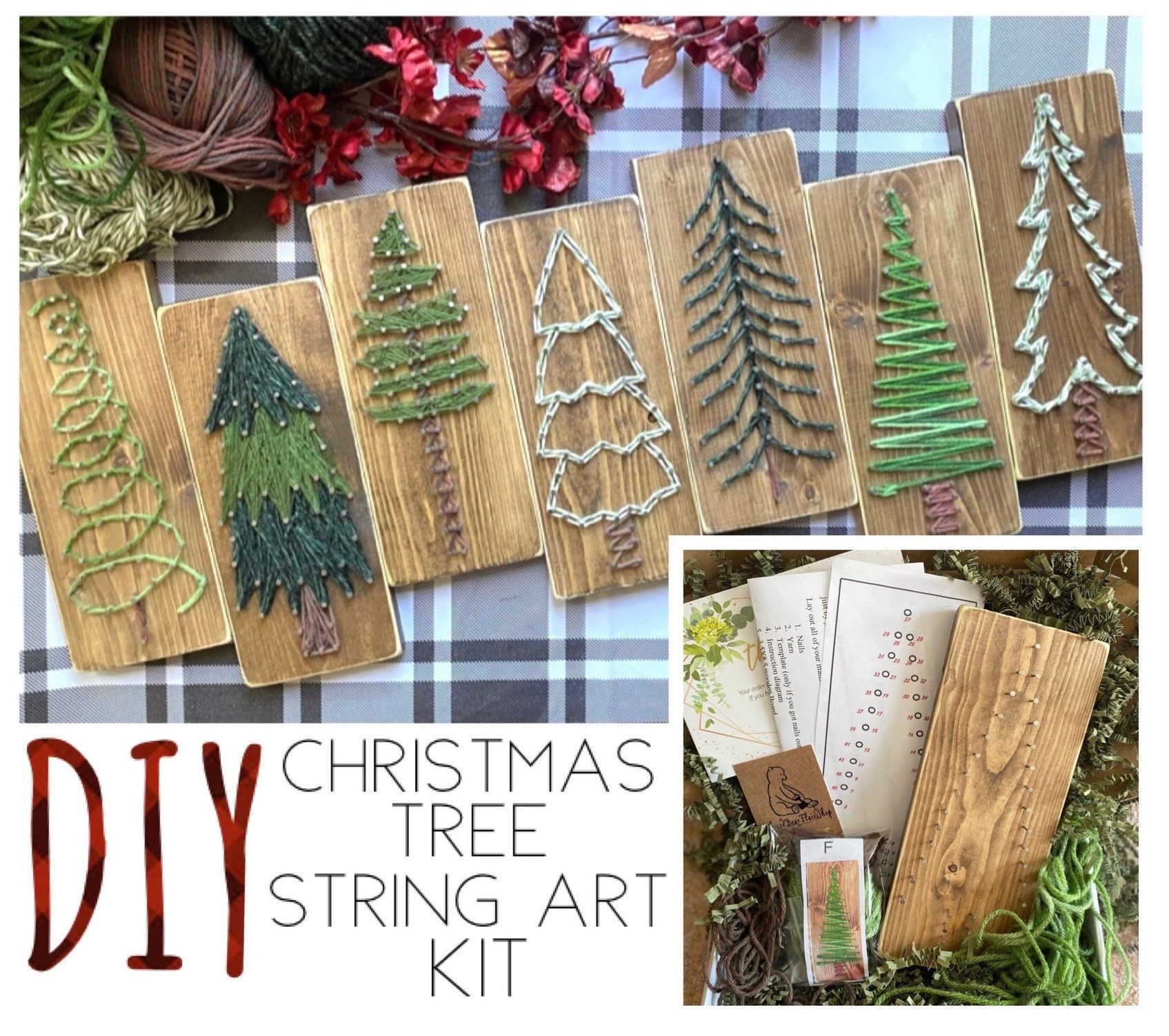 Macrame Xmas Craft Kit, Christmas Tree Kit, DIY Christmas Kit