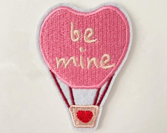 Love Iron-On Patch: Pink Embroidery Applique, Heart Patches