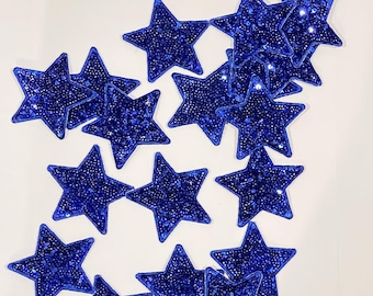 Star Iron on Patch, Sequin Blue Patch, Glittering Bling Patch, Patches Trucker hat, Game Day patch,  Cheerleader Patches, Senior Day Patches