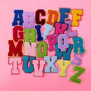 Colorful Chenille Letter Patch: Iron-On Varsity Alphabet