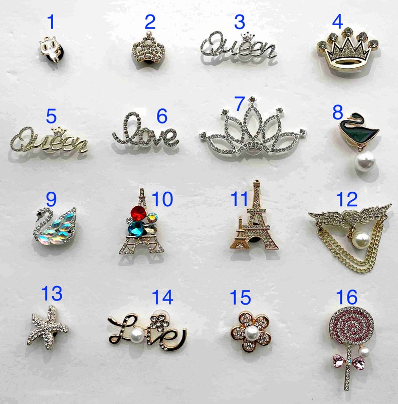 Crocs Charms, Jibbitz, Bling Crocs Charms, Crocs Accessory, Shoes Pins, Luxury Crocs Charms, Buy 2 or more Get Surprise Gift image 7