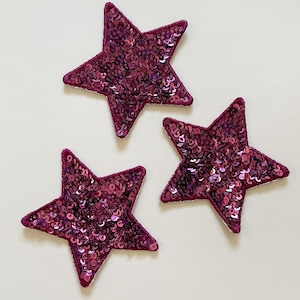 Sequin Star Iron-On Patch: Glitter Cheerleader Applique (2.5&quot;)
