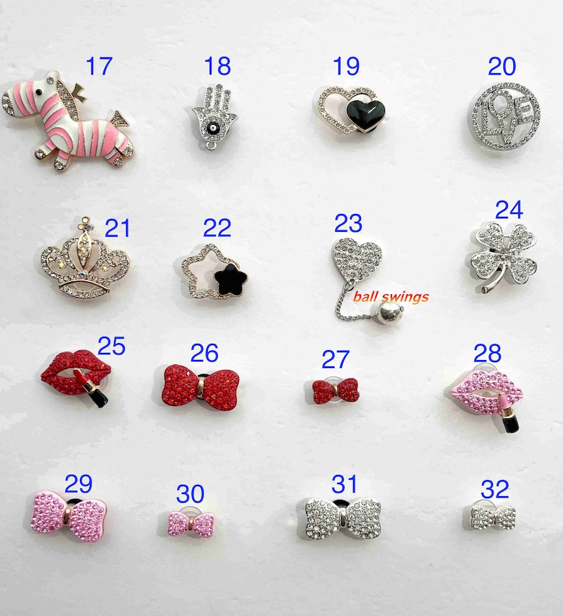 Crocs Charms, Jibbitz, Bling Crocs Charms, Crocs Accessory, Shoes Pins, Luxury Crocs Charms, Buy 2 or more Get Surprise Gift image 8
