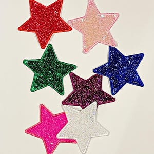Sequin Star Iron-On Patch: Glittering Applique (2.5&quot;)