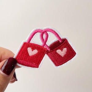 Heart Iron On Patch: Valentine&#39;s Day Embroidered Applique, Love DIY Craft Patches