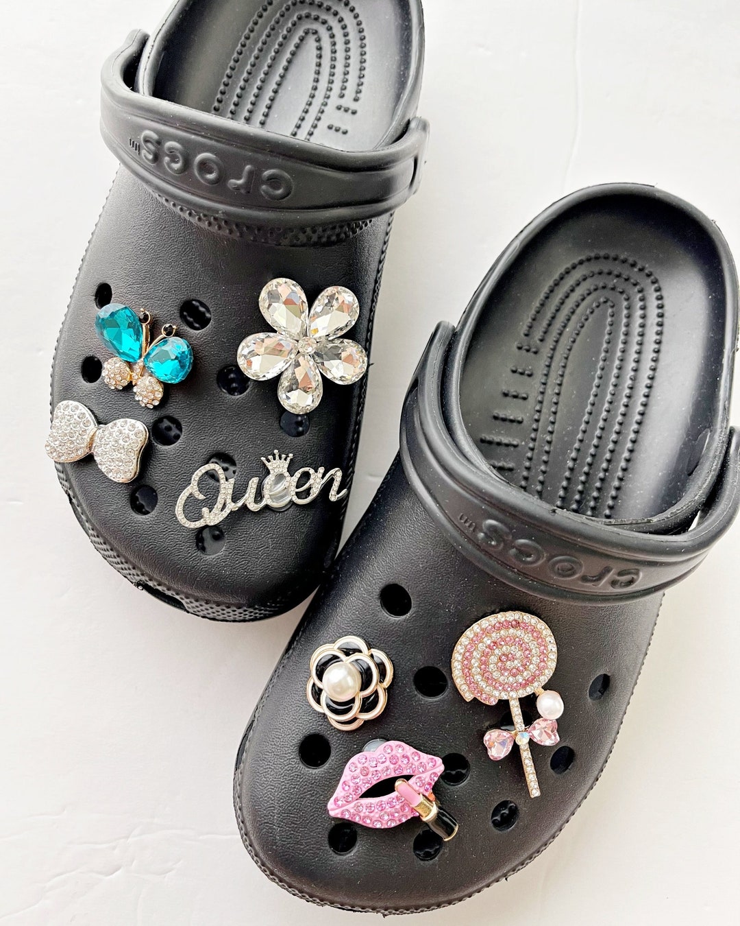 Bling Shoes Charms for Croc Shoes Decoration/Diamond Charms for Girls and Women/Luxury Sandal Charms with Luxury Clog Accessories/Women Girls Party