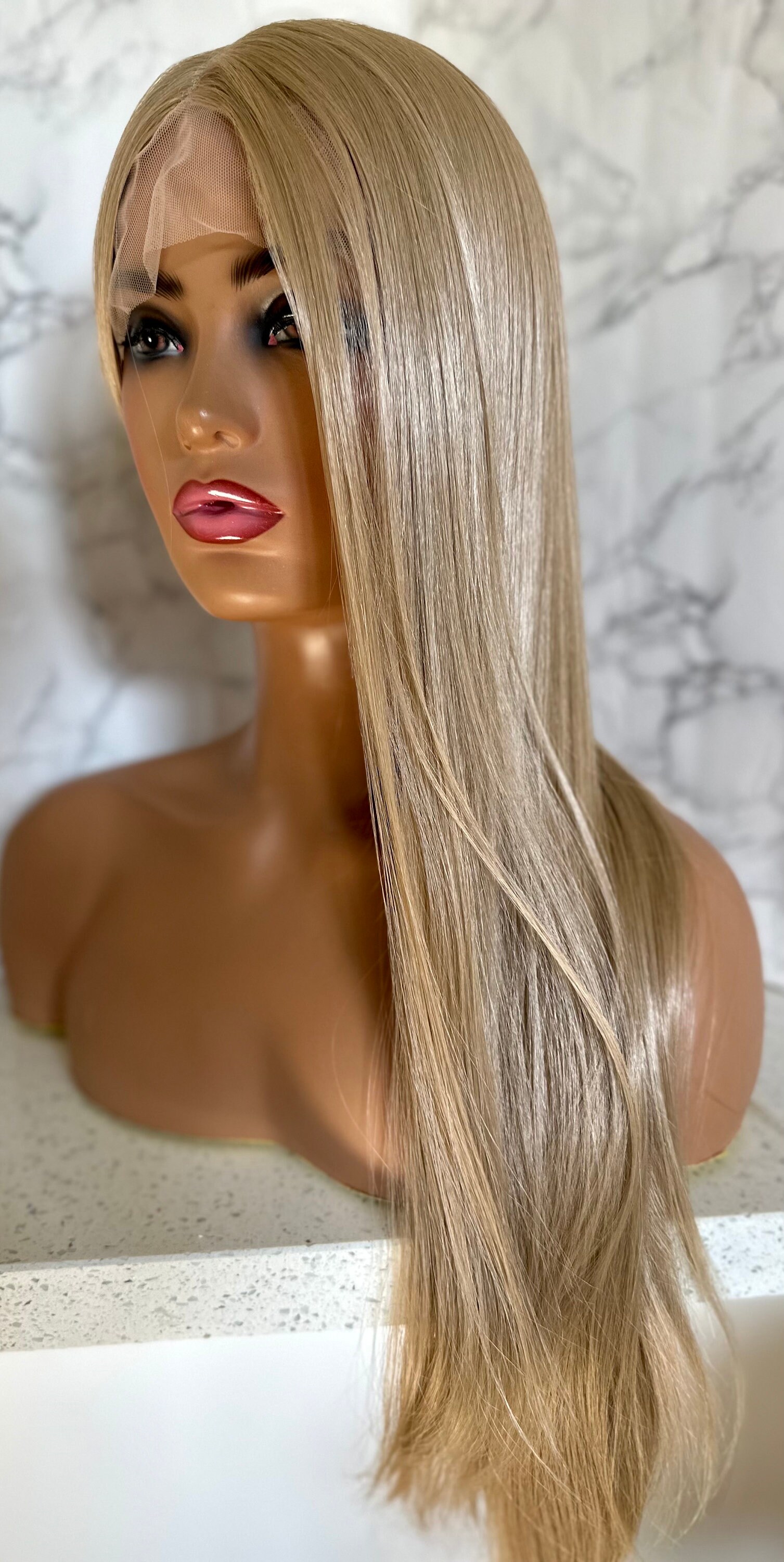 Premium Wig Lace Front BARBIE WIG Long Soft Straight Hand Tied Hairline Natural Wave 26 Inch Wig
