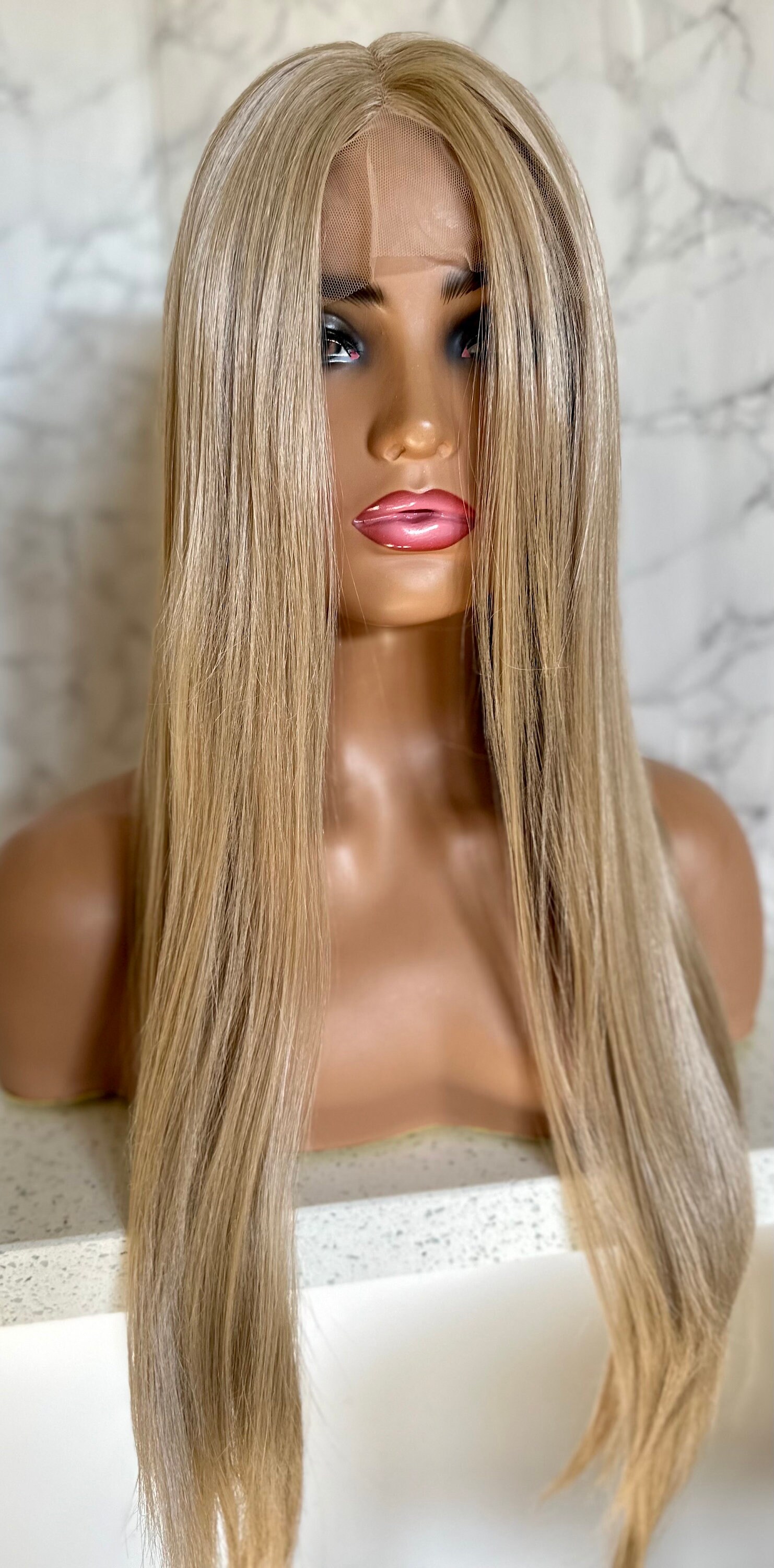 30 inches Barbie Lace front wheat blonde extra long wig Barbie Natural Blonde T‑part Lace Front Wig – 28” Layered  main image 4