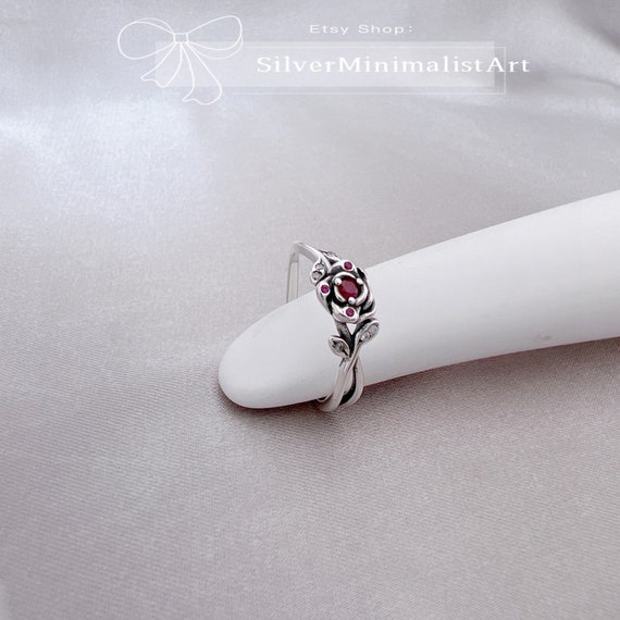 Disney Beauty and the Beast Rose Ring With Clear CZ - Etsy