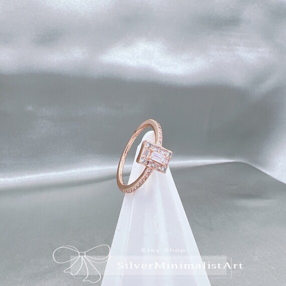 Rose Gold Luminous Ice Ring With Clear 