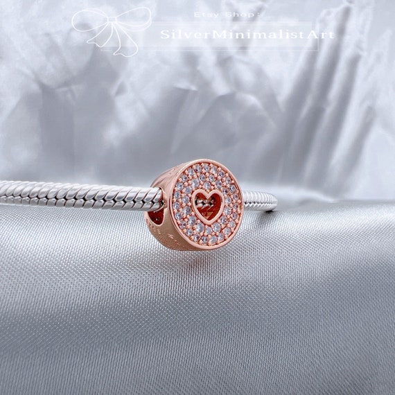 Rose Gold Heart Anniversary Charm Fit 