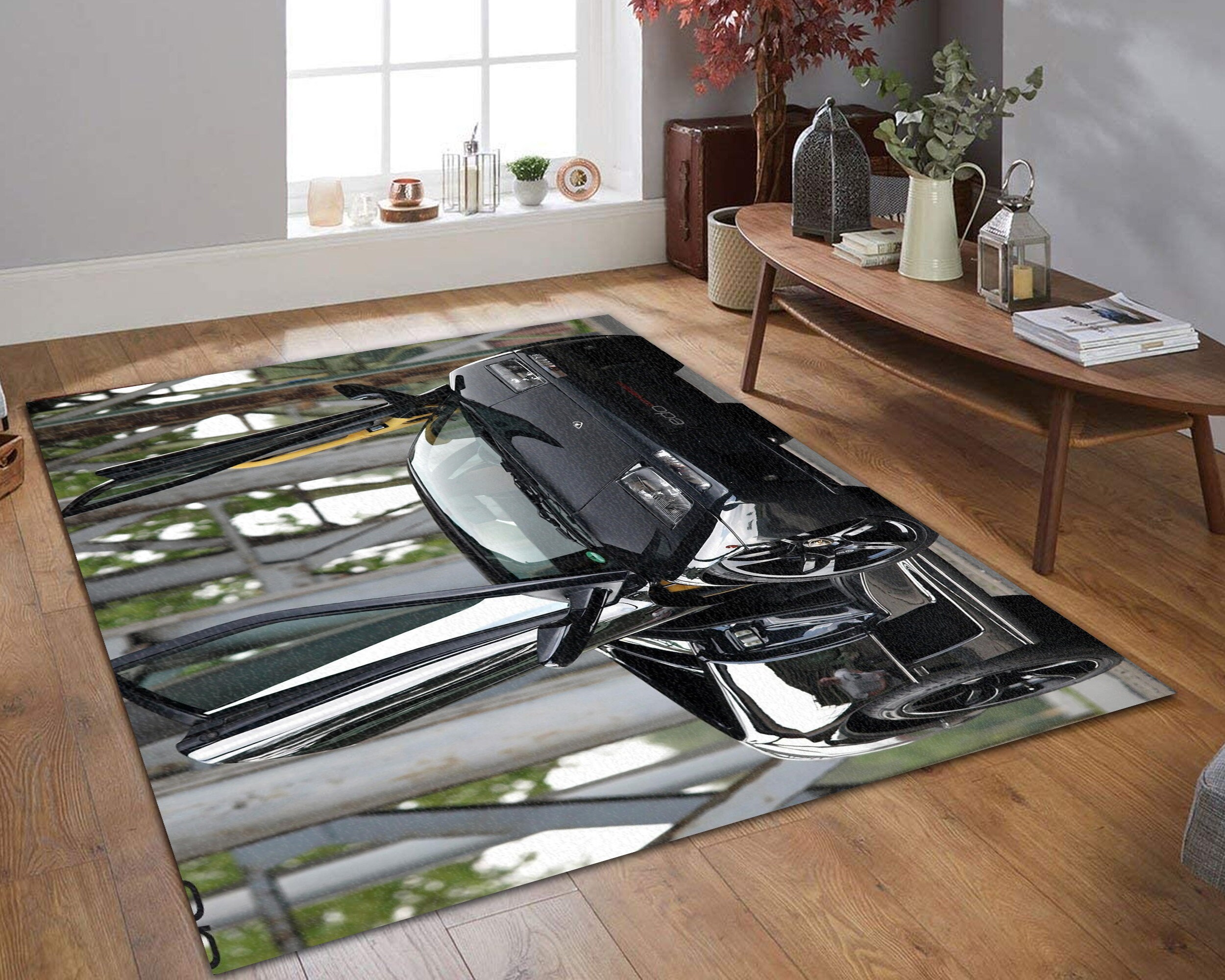 Car Print Rug Area Rug Decorative Floor Mat Carpet Rug Etsy