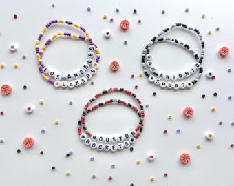 Handmade NBA Team Bracelets: Beaded Basketball Fan Jewelry