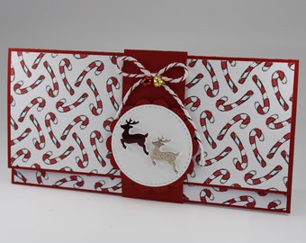 Christmas Money Holder, Reindeer Gift Card Holder, Candy Cane Gift Envelopes, Holiday Money Card, Money Envelope, Stocking Stuffer