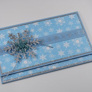 Christmas Gift Card Holder, Christmas Gift Holder, Holiday Money Card, Christmas Snowflake Card, Snowflake Gift Card Holder,Stocking Stuffer
