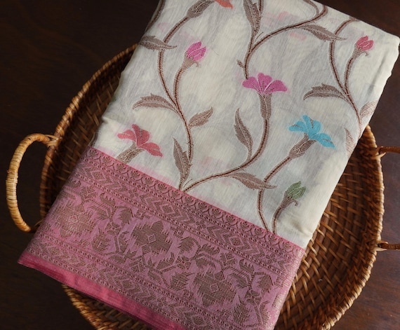 Banarasi Handwoven Saree | Meenakari Floral Antique Zari