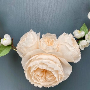 Rose und Apfelblüte Papier Blumenkranz | Etsy