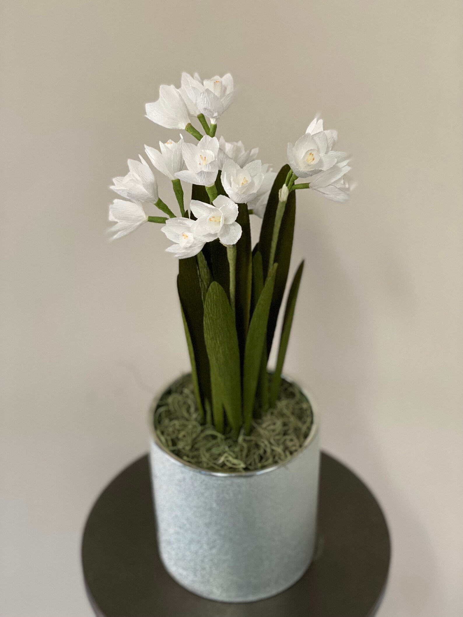 Faux Paperwhite Narcissus/paperwhite Stems With Leaves/ White Etsy