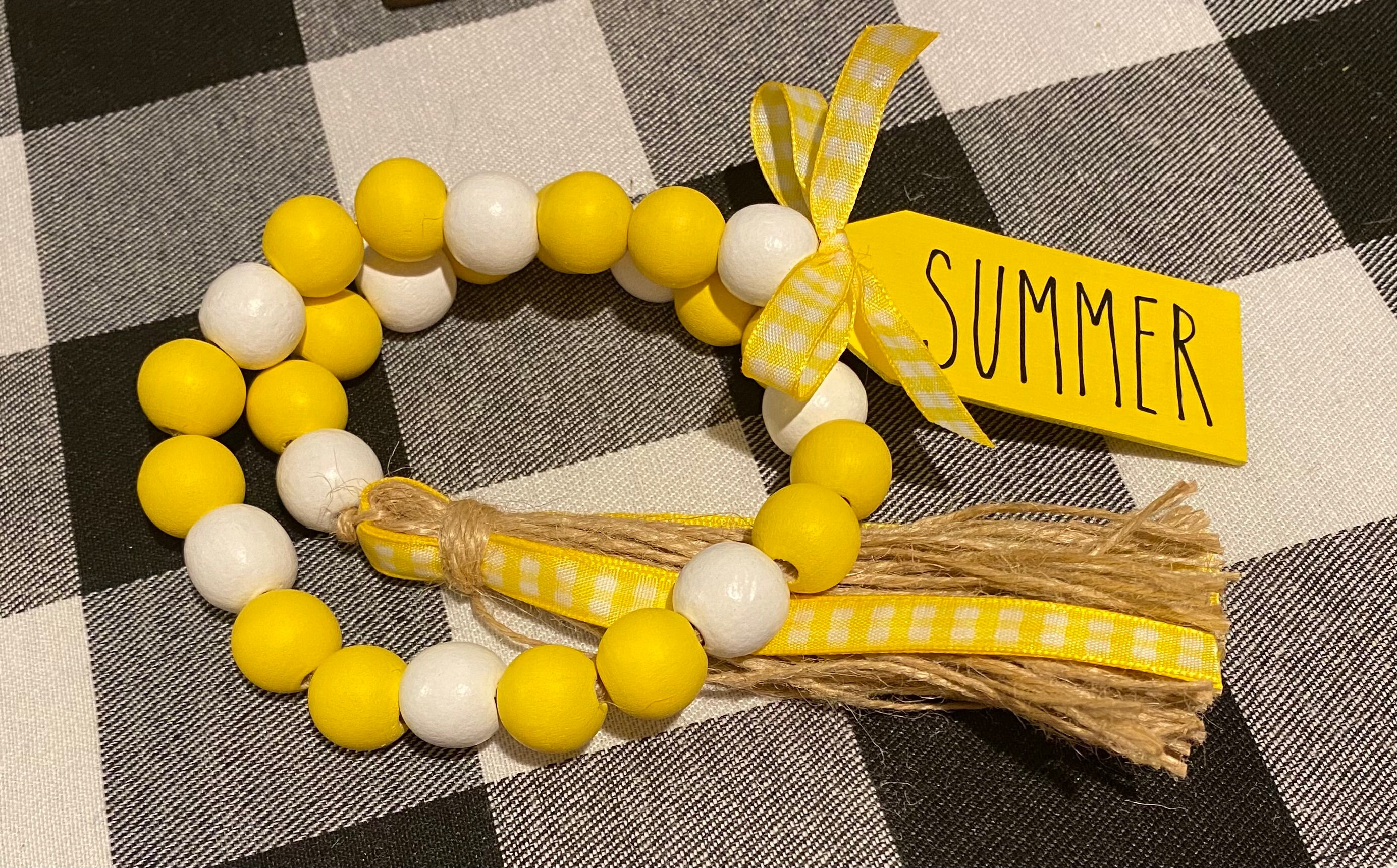 Guirnalda de cuentas de madera amarilla de verano | Etsy