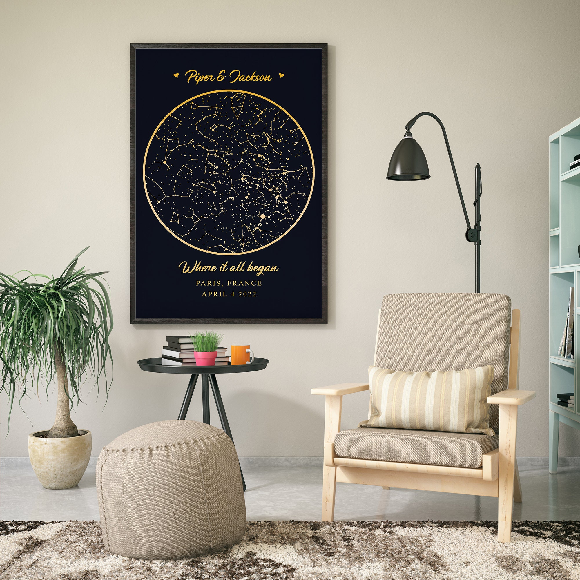 Custom Foil Star Map Where It All Began Starry Night - Etsy
