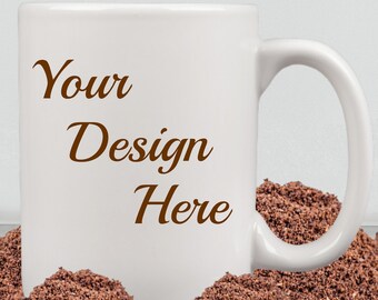 White mug mockup, Coffee mug mockup, Coffee grounds mug mockup, Product mockup, Blank mug mockup