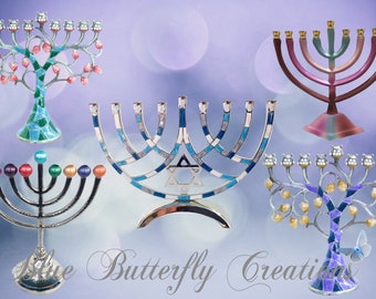 Menorah digital clipart, Hanukkah Chanukah digital clipart, Jewish Holiday clipart, Digital Menorah overlays, Hanukkah stationery clipart