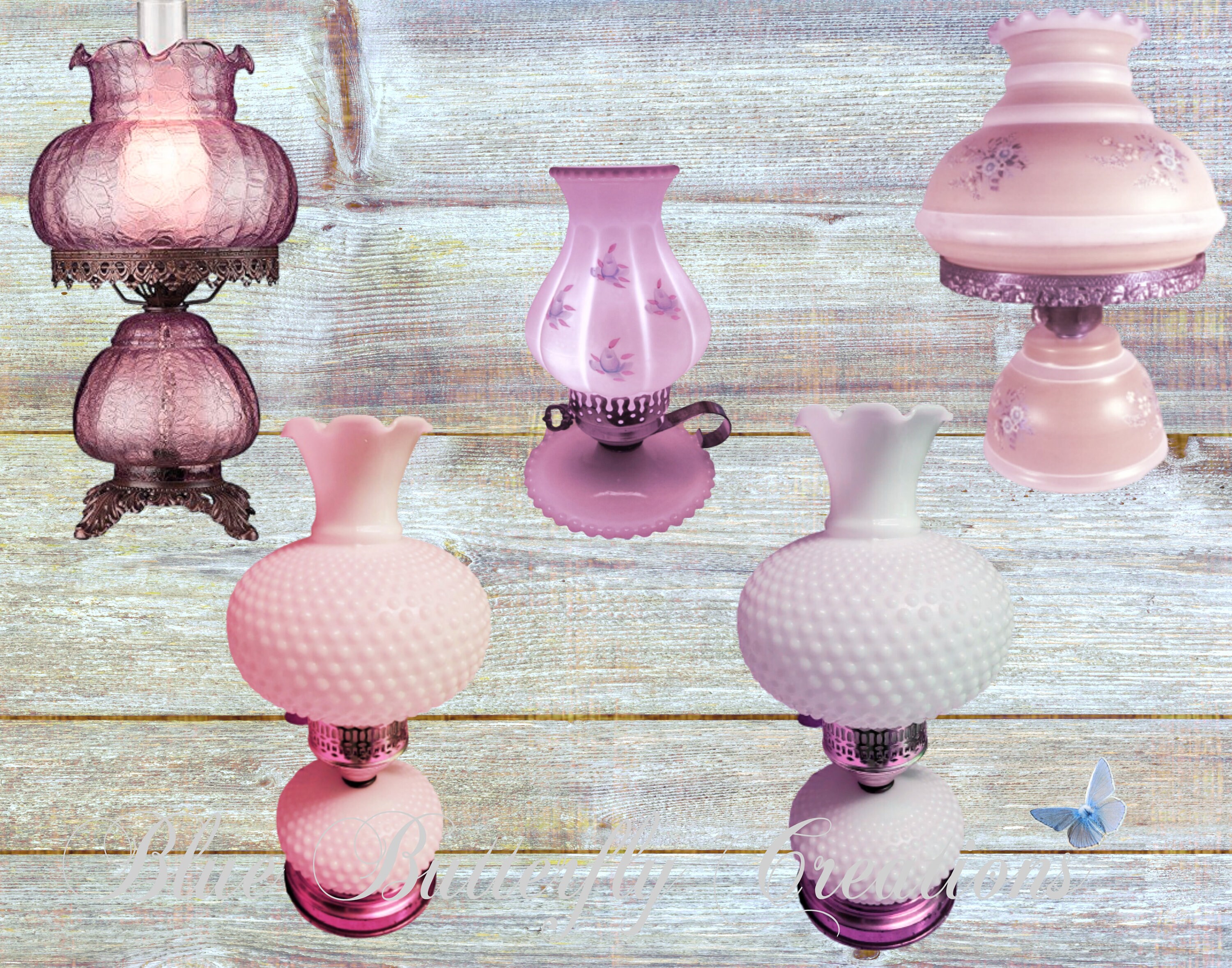 Blush Pink Lamp Overlays, Lavender Lamp Overlays, Rose Gold Lamp