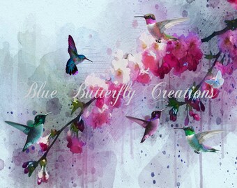 Hummingbird PNG Overlays, Photoshop Overlays, Digital photo Overlays, PNG Hummingbirds, Card making clipart, Wedding invitation clipart